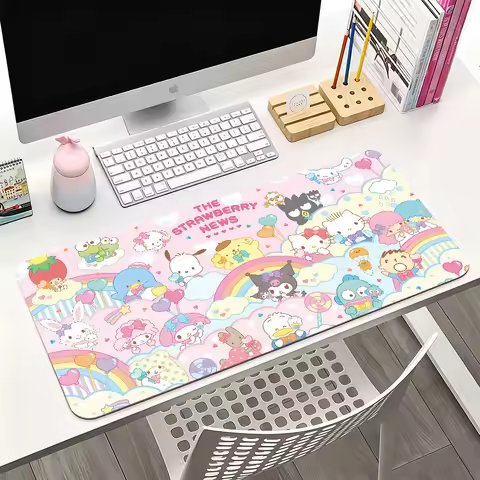 Sa Kawai Pink and White My M-Melody Hello K-Kitty Mouse Pad For Office Gaming And Keyboards Non-Slip
