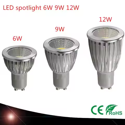 Super Bright LED Spotlight Bulb GU10Light Dimmable Led 110V 220V AC 6W 9W 12W LED GU5.3 GU10 COB LED