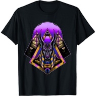 Egyptian God Anubis, Egypt Pyramid Ankh Hieroglyph T-Shirt