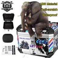 Motorcycle Top Box 45 Liter Large Capacity ABS Motorcycle Storage Box with Base Plate Backrest