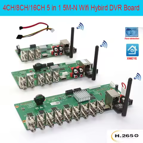 XMEYE Wifi NVR Board 4CH 8CH 16CH 5M-N IP DVR Board For Surveillance Camera 5 IN 1 AHD TVI CVI Hybri