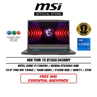 MSI Thin 15 B13UC-3439MY (15.6" FHD IPS 144Hz/i7-13620H/16GB DDR4/512GB SSD/RTX3050/Win11/Ms Office/