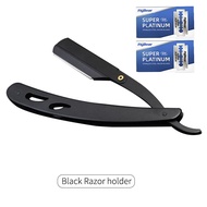 Men Shaving Barber Razor Black Classic Folding Shaving Knife Armpit Hair Pubic Hair Shaver Stainless