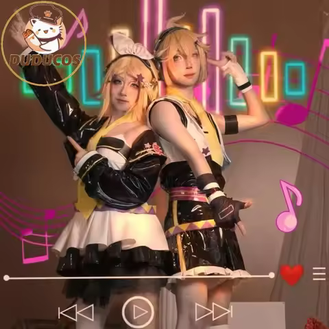 Costume Rinn/Lenn Cosplay Costume【XS-3XL】 Women Men Cute Costume Muse Dash Rinn Cosplay Lenn Costume