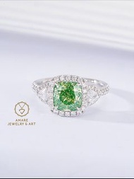 新品nice💚👑！ GIA 2.25ct Green Diamond Ring！ 性價比極高一隻綠鑽戒指💍 GIA 綠鑽2.25ct，色濃FBGY高淨度VS2，火彩爆閃✨！ 大粒副鑽total鑽石0.