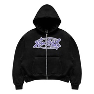 Roofair Hoodie Boxy Double Zipper - Purple Logo