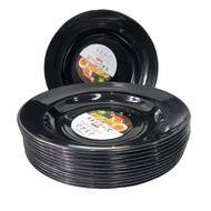 12 Pcs Piring Ramen Plastik 9 Inch Tebal Piring Swiss Ceper Lusinan Marbel - Kitchenware Putih
