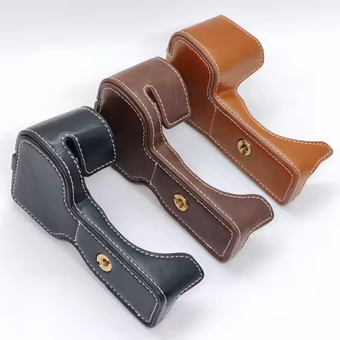 PU Leather for Sony A6600 Camera Case Bag Half Body Cover For Sony A6600 Battery Opening Base