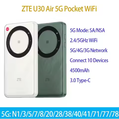 ZTE 5G Pocket WiFi U30 Air 4500mAh Type-C 867Mbps 2.4/5GHz Dual Band Portable Hotspot 5G 4G LTE Sim