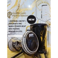 Darbuka 8 inch aluminum motif full set bag bonus L key