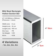 (2'' X 4'')(50mm x 100mm)(Thickness +- 2mm) Mild Steel Rectangle Hollow Section Bar Besi Hollow Segi Empat Tepat 长方喉