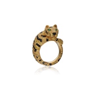 Cartier Vintage Gold, Yellow Diamond and Onyx Panthère Ring