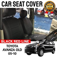 Toyota Avanza Old 2005-10 Seat Cover PVC Leather Black Red Line