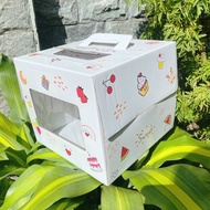 [10 hộp kèm đế - size 30x30x20cm]Hộp đựng bánh sinh nhật hộp bánh kem HAPPY DAY