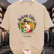 TEMU เสื้อยืดผู้ชายลาย Apple Cider, เสื้อผ้าลำลองพิมพ์ลายมีสไตล์, เสื้อแขนสั้นนุ่มใส่สบายสำหรับฤดูร้