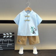 Boy Set Boy Boy Boy Hanfu Two Set Baby Short Sleeve Tang Guo