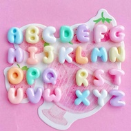 (Order from 3 words) (Free Glue) Mini Opaque Letter Charm (shiny) Decorative Hairpin, Handmade Case,