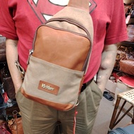 Kickers Canvas+Leather Crossbody Hiking Bag 1KIC-C 78600