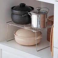 日本霜山 304不鏽鋼折疊式桌上/水槽下兩用置物架