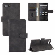 Luxury Skin Feel PU Learther Casing BlackBerry KEY2 Magnetic Buckle Flip Cover BlackBerry KEY 2 BBF1