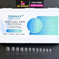Box of 552 Vinimay Flat Nails Clear Round Shape V01 Super Thin and Flexible Genuine Nail Art 12 Size