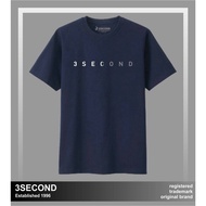 3second Short Sleeve T-Shirt - Navy/Short Sleeve T-Shirt Distro 3second Men Women/Short Sleeve Shirt