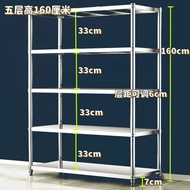 HY/💯Stainless Steel Storage Rack Five-Layer Kitchen Floor Storage Rack Gap Multi-Layer Whole Household Cupboard Cupboard