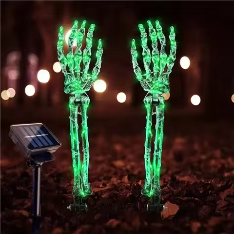 2PC Halloween Solar Garden Lights Outdoor Waterproof Ghost Hand LED Stake Lights Horror Atmosphere D