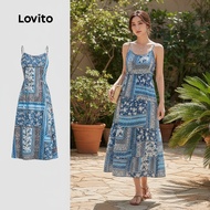 Lovito Women's Boho Lace Up Dress - Spring/Summer Style L142ED610