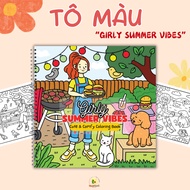 Cozy cute girl coloring for adults and children, 120gms thick paper acrylic coloring set TB_55