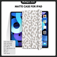 Ipad Gen 11 A11 Case Ipad Mini 7 6 Air Pro 11 Cute Leopard Motif Trifold Auto Smartlock Silicone