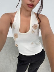 Rush Official Florette Knitted Halter Top *พร้อมส่งทุกสี สีชมพููอ่อนสีใหม่