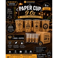 PAPER CUP CRAFT 9 OZ CONTENTS 50 PCS|9 OZ PAPER CUP |HOT PAPER CUP KRAFT 9 OZ