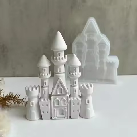 Creative Handmade Molds European Castle Silicone Mold DIY Chocolate Candy Molds Kitchen Baking Cake 