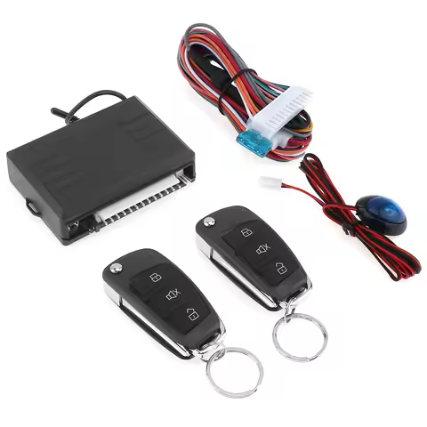 12V Car Burglar Alarm System Keyless Entry Engine Start Alarm System with Remote Control &Door Lock 