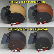 Retro Bogo Full Leather Adult Helmet SNI Leather Bogo Helmet Leather Helmet Helmet