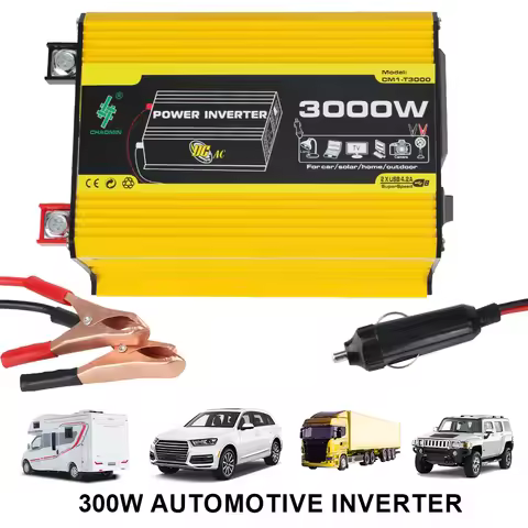 Car Inverter QC 3.0 Power Adapter DC 12V to AC 220V Converter 3 Ports Sockets AC Socket EU Plug 4.2A