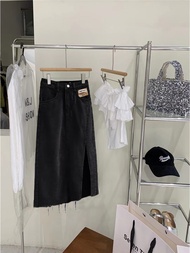 rok ruffle jumbo rok korean style panjang rok jeans wanita dewasa rok plisket span