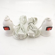 E27 LED Lamp bulb Bases EU US Socket wall hanging Holder switch wire extension 2.5m AC Power Cord Ca