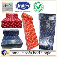 ☃✳✐Amelie Sofa Bed by Uratex Single Size Only with random design THROW PILLOW CASE