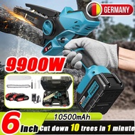 🔥 Free 6 tools Send tool box🔥Mekitor 6 inch Chainsaw cordless chain saw chainsaw heavy duty tree cutter machine tree cutter machine cordless chainsaw battery chain saw cordless Battery Electric Pruning Saw Rechargeable Lithium Battery Electric Saw 电锯