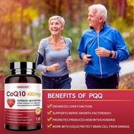 ZEBORA CoQ10-400mg CoQ10-100mg with PQQ BioPerine &amp; Omega-3 Coenzyme Q10 Ubiquinone Supplement