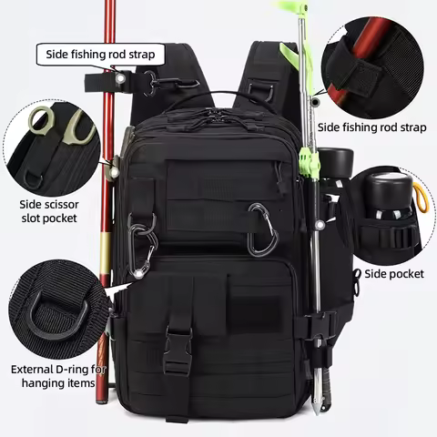 Military Tactical Backpack Travel Large 3 Day Assault Pack Molle for Men Women Fishing Tackle Storag