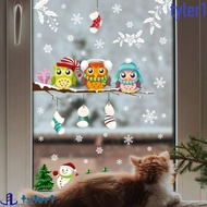 TYLER1 Branch Owl Wall Sticker, Branch Owl Snowflake Christmas Owl Glass Sticker, Creative DIY Water