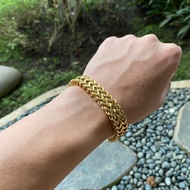 Gelang Pria Double Rantai Lebar 12mm Silver Gold Black / Double Curb Chain Bracelets for Men Stainle