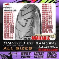 TAYAR MOTORSIKAL DELI/SWALLOW SB128 SAMURAI TUBELESS TYRE 50,60,70,80,90,100,110,120,130,140,150,160