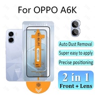 2 in 1 OPPO A6K HD One-click Dust Free Tempered Glass Screen Protector Film For OPPO Reno 14 15 F A6