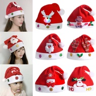 【♡Lovely girls house♡】Merry Christmas Hat Light Up LED New Year Navidad Cap Snowman ElK Santa Claus Hats For Kids Children Adult Xmas Gift