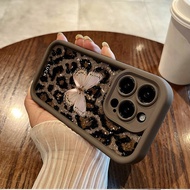 Leopard Print Butterfly Casing for iPhone 17 Air 16E 16 15 14 13 12 11 Pro X XR Xs Max 7 8 6 6S Plus