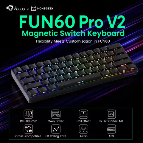 Akko MonsGeek FUN60 PRO&PRO V2 HE Machanical Keyboard Magnetic Switch 60% Gaming Keyboard Rapid Trig